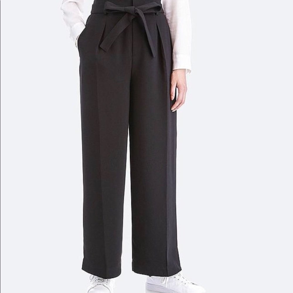 Uniqlo Black High Waisted Ribbon Pants